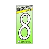 Hy-Ko 30608 4 White Plastic Reflective #8 House Number [並行輸入品]