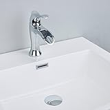 Eviva evft164bn Swan Luxury water-fallシングルハンドル(レバー)バスルームシンク蛇口(つや消しニッケル)組み合わせ 4.8 EVFT164CH 1