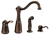 Pfister LG26-4NUU Marielle 1-Handle Kitchen Faucet with Side Spray & Soap Dispenser in Rustic Bronze