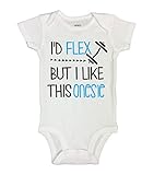 面白い子供Onesie " I ' d Flex But I Like This Onesie " RB Clothing Co カラー: ホワイト