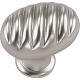 Laurey 59439 Milan 1-3/8-Inch Maximum Width Oval Knob, Satin Chrome [並行輸入品]