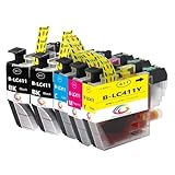 LC411-4PK互換インクカートリッジLC411インクLC411BKブラック*2 LC411Cシアン LC411Mマゼンタ LC411Yイエロー計5本セットプリンターインク対応機種:DCP-J526N/J528N/J914N/J915N/J926N-W/J926N-W/B /J928N-B/J1800N/ MFC-J904N等インクタンク大容量