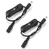 BESTOMZ LEDストリップライトインラインオン/オフスイッチ ケーブルDCジャックとメスコネクタ スイッチLEDテープライトコネクタ 2パック