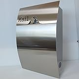 郵便ポスト北欧風メールボックス壁掛けダイヤル錠付きプレミアムステンレスシルバーステンレス色ポストpm161