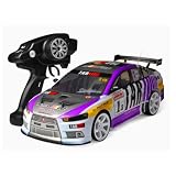 ziuuihu 2.4Ghzラジコンカー 70km / h高速ドリフトレーシングカー 1/10電気自動車、 4WDオフロードRC車両 2つのバッテリーで 男の子と大人のためのおもちゃの車 (パープル)