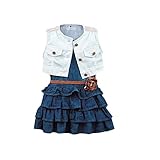 Weixinbuy幼児Kid Girl 1ベストコート+ 1チュチュパーティードレスウエストベルト+ 1服装 カラー: ブラック