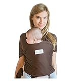 Classic Cotton Baby Wrap - SOFTER and STURDIER Proprietary Fabric, by Beechtree Baby (Brown) by Beec