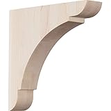Ekena Millwork BKTW01X08X08OLRW 1 3/4"W x 8"D x 8"H Medium Olympic Wood Bracket, Rubber Wood [並行輸入品]
