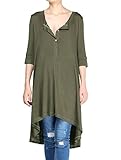 mordenmissレディース新しいHalf Sleeve High Low Looseチュニックトップス US サイズ: XXL カラー: グリーン