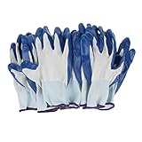 F Fityle 5ペア　ナイロン　ゴム　手袋　作業用　園芸用　建設用　磨耗に強い　グローブ