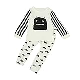 Tovadoo 子供服 ベビー服 男女共用 トップス+ズボン 秋冬 長袖 パジャマ 雲柄 妖怪 キュート 部屋着 保育園