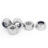 uxcell ナイロンロックナット M14ねじサイズ シルバートーン 機械ナッツ M14x2mm　304ステンレス鋼製　5個