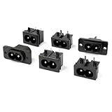 SODIAL(R)ブラック 2ピン IEC320 C8スクリュー マウント インレットプラグソケットAC 250V 2.5A 6個