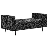 arne ベンチ ベンチソファー ソファ 肘付き 幅144 奥行き72 座面高40 日本製 背もたれなし Baggy DA 3×5 モケット ミカエル柄 ブラック