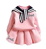 Candykidsセットアップ 女の子 子供服　 女の子 長袖 ワンピース フレア スカート　キッズワンピース キッズ ワンピース 入学 入園　子供服 キッズ 女の子　スカート＋服 (110cm, ピ