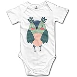 MIKALミカオ　赤ちゃん 男の子 女の子 綿 ふくろう かわいい 梟 鳥 動物 ロンパース 半袖 ジャンプスーツ