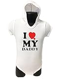Allure & Grace Funny Baby OnesieロンパースボディスーツパーカーI Love My Daddyベビーシャワーギフト