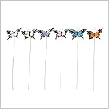 インテリア メッセージカード ガーデニング ガーデン 雑貨 ピック アクセント バタフライ 蝶 かわいい FEATHER BUTTERFLY PICK COLOR 6pSET