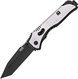 SOG SAT004-CP Flashback Knife Straight Edge Tanto Blade and GRN Handle, Black TiNi Finish