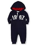 Polo Ralph Lauren(ポロラルフローレン) フード付き ワッフル カバーオール 長袖 （紺色） (9M（9ヶ月）) [並行輸入品]