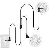 ZUUN (ズーン) 空調 作業服 交換用電源ケーブル バッテリー側 外径3.8mm 内径1.4mm→ファン側 外径3.8mm 内径1.4mm x2 DC電力供給ケーブル (空調作業服用 2分配 外径3.8φ 内径1.4φ)