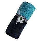 Cozy Wozy Signature Minky Baby Blanket, Navy Blue Teal, 30 x 36 by Cozy Wozy