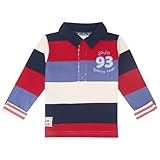 JoJo Maman Bebeジョジョママンベベ(イギリス)/Multi Stripe Rugby Top マルチストライプラグビートップ/12-18m (84cm)/レッドマルチストライプ/B877