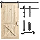 Signstek 吊り引き戸レール バーンドア金具 6FT/1.83m 引戸レール 室内ドア 引き扉 DIY 建具金物 トラックレール 片引き戸 木製ドア I型 5段式 ブラック