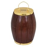 クラフトアートインド木製インディアン手作りバレルマネーバンクコインボックス/ Piggy / Money Bank withメタルキャップ