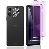 【4枚セット】対応 Xperia 10 VI 用 フィルム，ブルーライトカット 旭硝子 Xperia 10 VI 用 ガラスフィルム【2枚】+レンズ保護フィルム【2枚】 フルカバー Xperia 10 VI 用 強化ガラス 液晶保護フィルム 反射防止 目の疲れ軽減 エクスペリア10 VI 気泡レス 耐衝撃 9H硬度 ケースと相性バッチリ 防指紋 端欠け防止