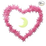 Glow in the Dark Stars and Moonステッカーデカールの天井壁ベッドルーム、光蛍光灯Star Gift for Kids Children 100 Pcs グリーン COMI