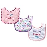 Luvable Friends I Love Mommy and Daddy Baby Bibs, Pink Daddy, 3-Count by Luvable Friends [並行輸入品]