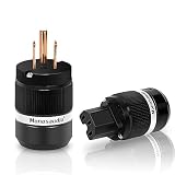 Monosaudio オーディオ用電源プラグ 純銅 3ピン 電源コネクタ 15A/ 125V 10A/ 250V 自作電源プラグ アルミニウム合金製シェル オーディオ用パワープラグ インレットプラグ IEC320C13コネクター ペアハイエンド オーディオグレード AC電源プラグ 非メッキ オーディオケーブル、オーディオ電源ケーブル、オーディオ用電源コード用 （メス-オス）(M100/F100)