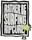 [リップ カール] ステッカー (ブランドロゴ・10cm)[ C01-014 / RATHER BE SURFING ] 四角 BLACK