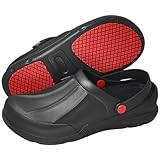 [キンタリ] コックシューズ 黒 厨房 クロッグ 調理 サボ 滑り止め 防水 軽量 メンズ レディース 滑りにくい 作業靴 S120 (黒,M,23.0-23.5 cm)