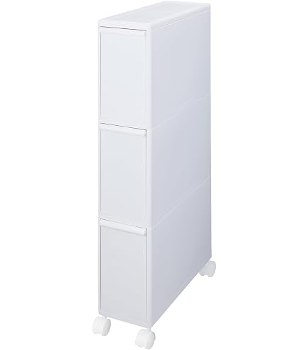 Amazon｜超スリム スチールダストボックス 20L (ホワイト)｜フタ付き
