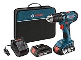 Bosch 18-Volt Compact Tough Drill/Driver Kit DD181-02 with 2 Lithium Ion Batteries 18V Charger and S