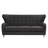 zago(ザーゴ) 3人掛けソファ クイーン(幅189cm/素材布) チャコールグレー L-D103GY