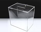 ボックス募金箱/応募箱/アンケートボックス/Tタイプクリア/大/南京錠付/W30cm