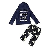 Tovadoo 子供服 ベビー服 男の子 パーカー＋ズボン 二点セット 長袖 秋冬 ワイルド ヘラジカ カジュアル ファッション 保育園 旅行