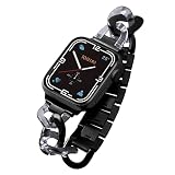 エレコム Apple Watch (アップルウォッチ) バンド 41mm 40mm 38mm [Apple Watch 8 7 SE2 SE 6 5 4 3 2 1 対応] ステンレス チェーンタイプ クリアパーツ ブラック AW-41BDSSCPBK
