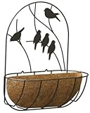 Panacea PAN84250 16 inch Perching Birds Wall Planter with Coco Liner