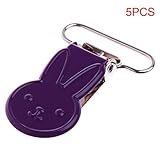 Pumpumly おしゃぶりクリップ　おしゃぶり クリップ DIY おしゃぶりホルダー 噛がため　赤ちゃんのおもちゃ ウサギ　４ｃｍ　5個セット