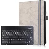 Lenovo IdeaPad Duet Chromebook ZA6F0038JP ケース IdeaPad Duet Chromebook ZA6F0038JP キーボード【Trocent】10.1インチケース 固定用の弾性バンド開閉式 手帳型 四隅固定 スタンド機能 ペン収納 全面保護 ユニバーサルPU保護カバー 取り外し可能な無線Bluetoothキーボード 分離式キーボード(グレー)