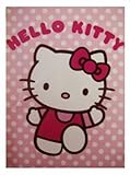 Sanrio Hello Kitty Blanket - Twin Size Kitty Micro Sherpa Throw - kitty Dots