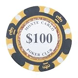 AngeliqueShop モンテカルロ ポーカーチップ 25枚セット ポーカー カジノ コイン (100ドル×25枚)