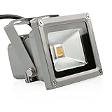 LEDMO 10W Warm White LED Flood Light Outdoor Floodlight Spotlight AC85-265 IP65 Lamps, 3000K, 800lm,