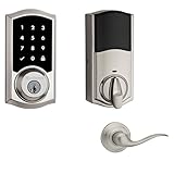 Kwikset SmartCode 915タッチスクリーン電子デッドボルトwith Tustin Passageレバー（サテンニッケル）