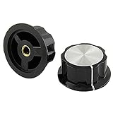シャフトポテンショメータロータリーノブ – TOOGOO ( R ) 5個ブラックシルバートーン24 mmトップロータリーノブfor 6 mm Dia。Shaft Potentiometer 0649