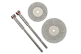 IMPRESS ミニルーター　ルーター用　ミニダイヤモンドカッター 2枚組 20・25mm　PROXXON(プロクソン) サイズ マンドレル 対応 2.35mm軸